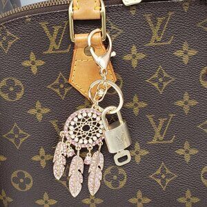 Authentic Louis Vuitton Lock & Key with unbranded Dream Catcher Bagcharm